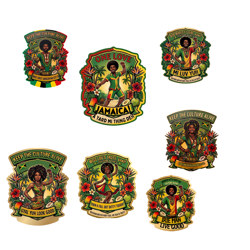 Irie Vibes Jamaican Art.​PNG bundle / Design bundle