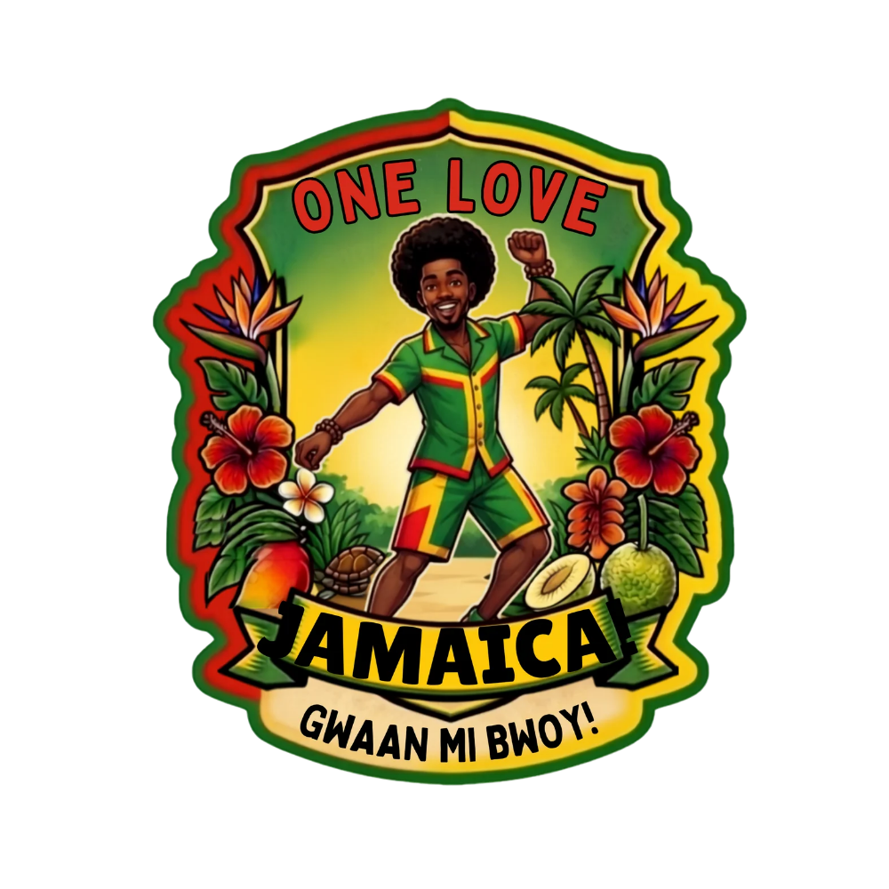 One Love Jamaica Graphic Illustration