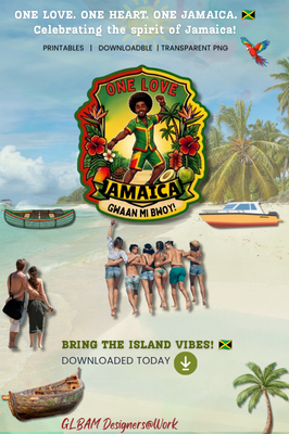 One Love Jamaica Graphic Illustration