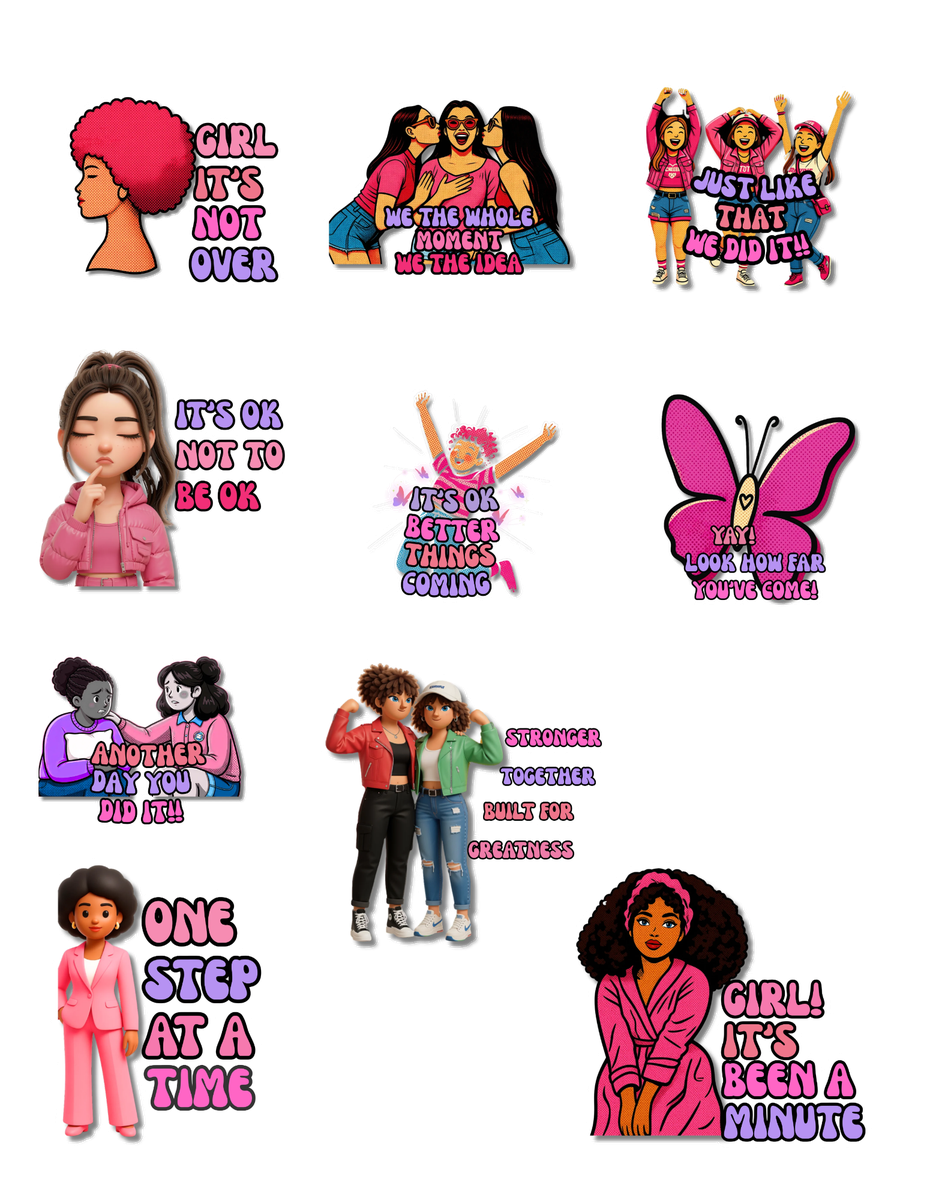 Cute Girly Stickers Daily Affirmations