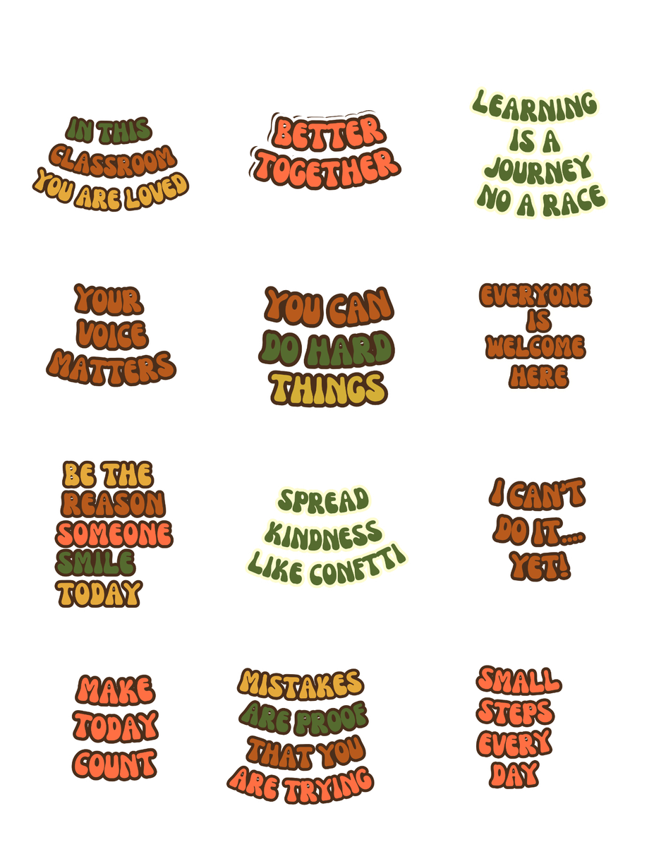 GLBAM Retro Classroom Rules Sticker sheet