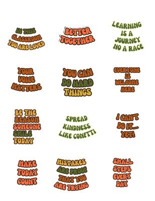 GLBAM Retro Classroom Rules Sticker sheet