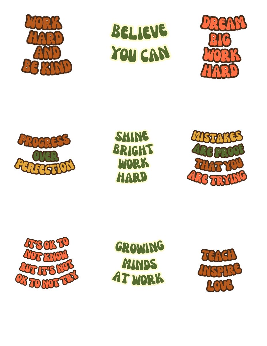 GLBAM Retro Classroom Rules Sticker sheet