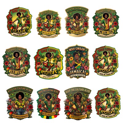 GLBAM JAMAICAN ART STICKER BUNDLE
