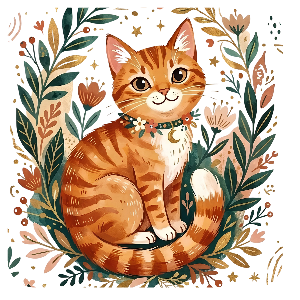 GLBAM ginger cat sticker sheet