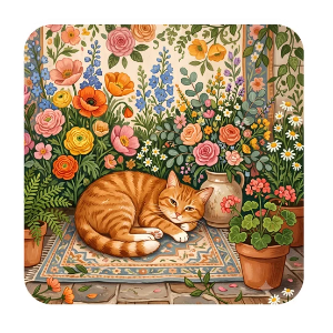 GLBAM ginger cat sticker sheet