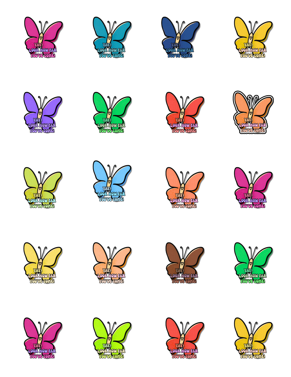 GLBAM STICKERS sheet butterfly motivational