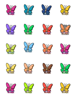 GLBAM STICKERS sheet butterfly motivational
