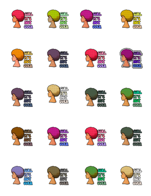 GLBAM STICKERS Girl It's Not Over Afro PNG