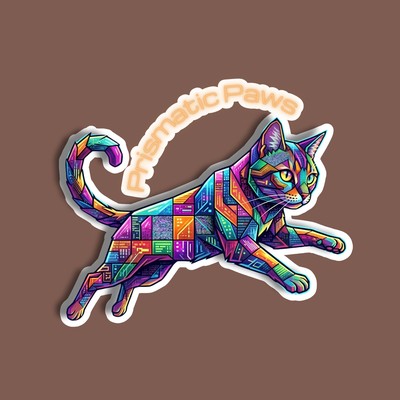Glbam stickers neon cat png