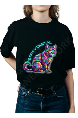 Neon Cyber Cat PNG Digital Asset Bundle (