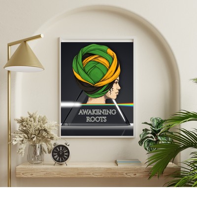 Jamaican Flag Headwrap Art PNG Print