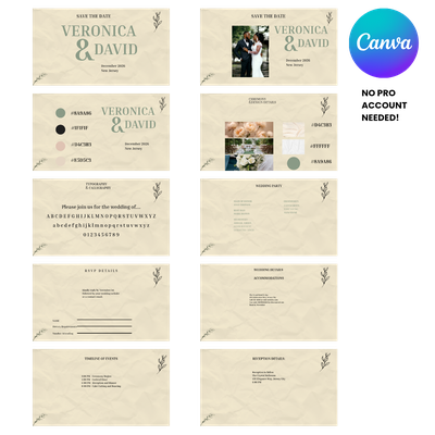 Neutral Wedding Template Suite — Canva