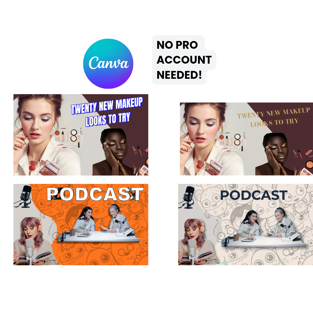 Makeup YT Thumbnail & Podcast templates