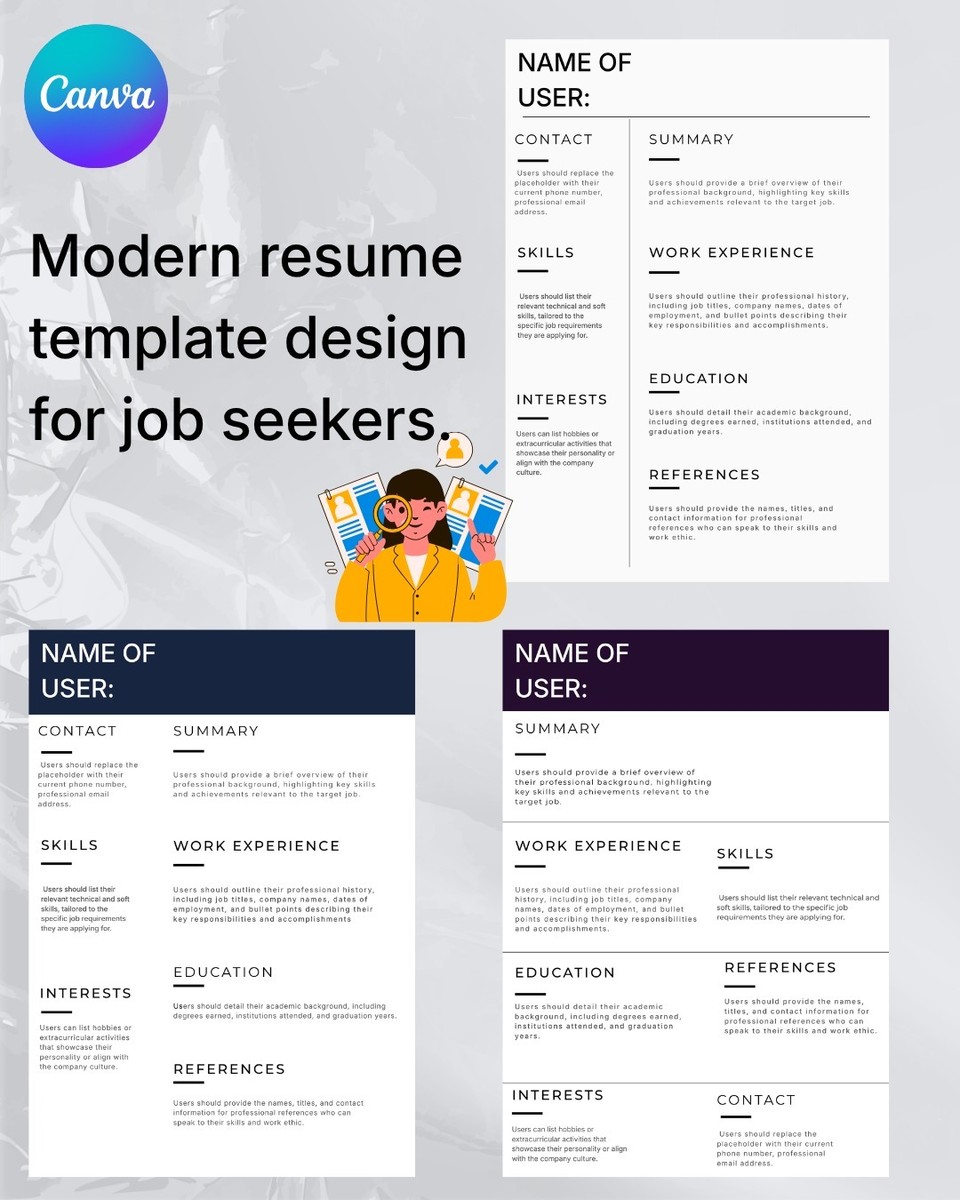Modern resume template! Ideal canva