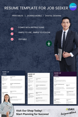 Modern resume template! Ideal canva
