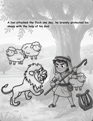 David the Shepherd Coloring pdf print