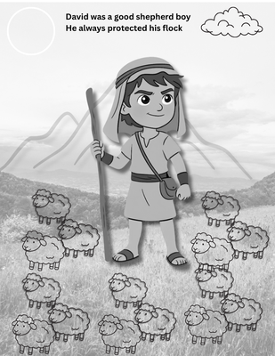 David the Shepherd Coloring pdf print