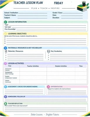 Teacher lesson plan template canva JA