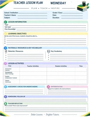 Teacher lesson plan template canva JA