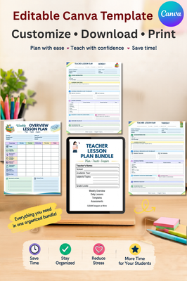 Teacher Lesson Plan Template canva
