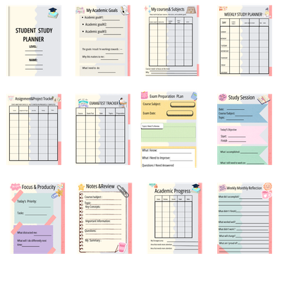 Student Study Planner PDF Printable