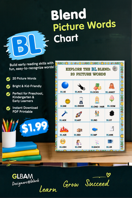 BL blend picture words PDF print