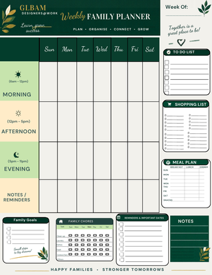 Family Weekly Planner Printable PDF