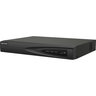 GRABADORA NVR HIKVISION DS-7604NI-Q1/4P 4 CANALES 4K 8TB H.265+ CON POE NEGRO