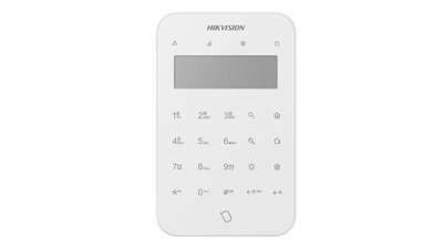 TECLADO CON PANTALLA LCD INALÁMBRICO HIKVISION DS-PK1-LT-WB(O-STD) PARA SISTEMAS DE ALARMA  BLANCO