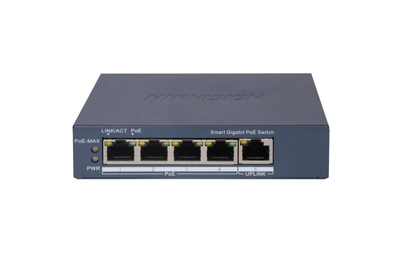 SWITCH HIKVISION DS-3E1505P-EI(O-STD) (E) 4 PUERTOS GIGABIT POE + 1 PUERTO GIGABIT RJ45 10/100/1000 MBPS ADMINISTRABLE