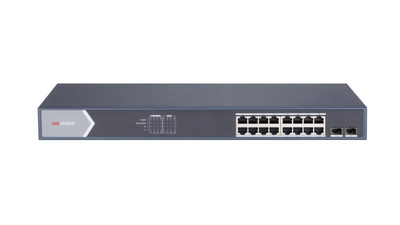 SWITCH HIKVISION DS-3E1518P-SI(O-STD) (E) 16 PUERTOS POE GIGABIT + 2 PUERTOS SFP GIGABIT 10/100/1000 MBPS ADMINISTRABLE L2