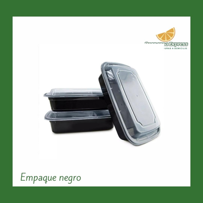 Empaque plástico negro 32 onz 10 UND.