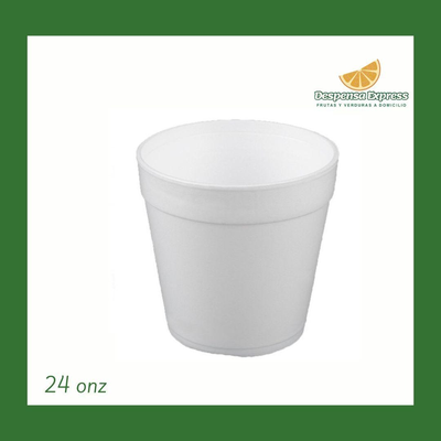 Tasa Sopera Poroplast 24 onz - 25 UND