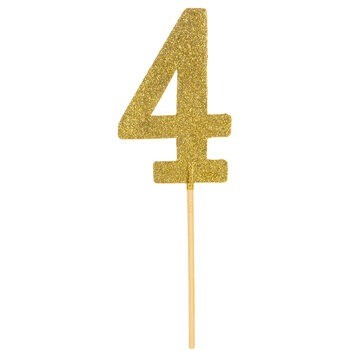 Gold Glitter Number Topper 0-9