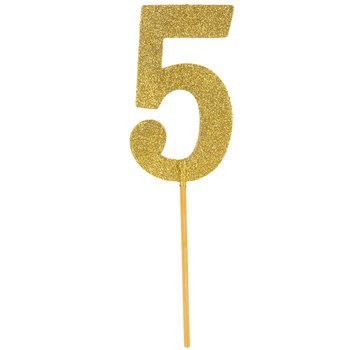 Gold Glitter Number Topper 0-9