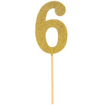 Gold Glitter Number Topper 0-9