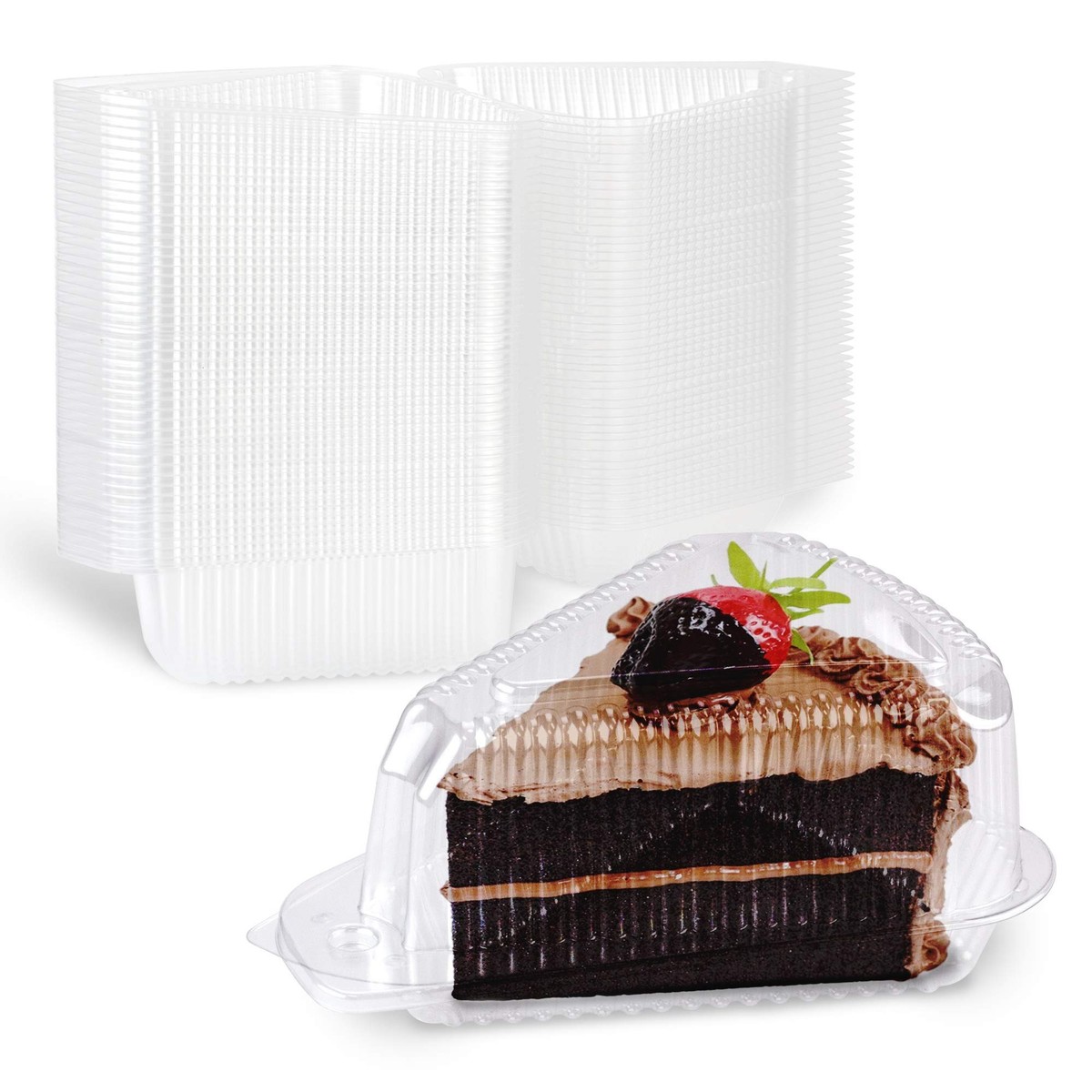 Clear Cake Slice Clamshell