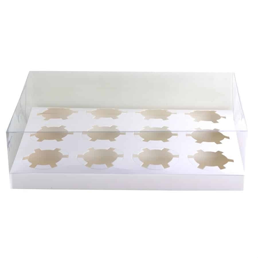 Clear Cupcake Box (12 cupcake) w/Ribbon