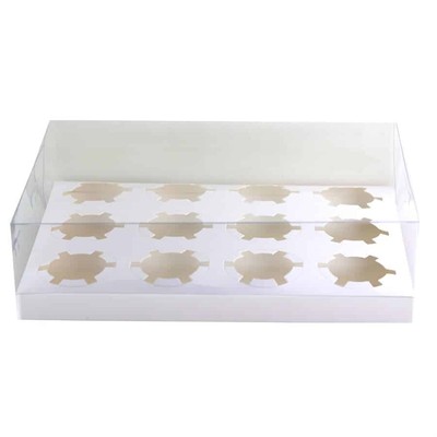 Clear Cupcake Box (12 cupcake) w/Ribbon