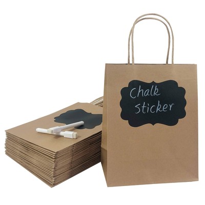 Kraft Bag w/Chalk Label - 4pk