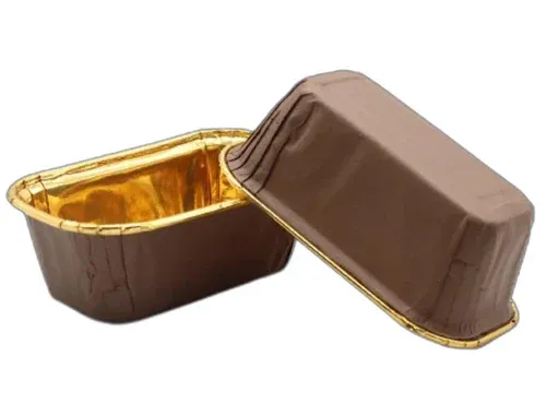 Brown 2.5 x 4" Gold Lining Baking Cup - 18pk