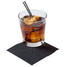 Black Cocktail Napkin