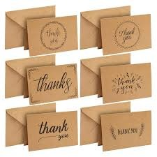 Assorted Kraft Thank You Cards-20pcs