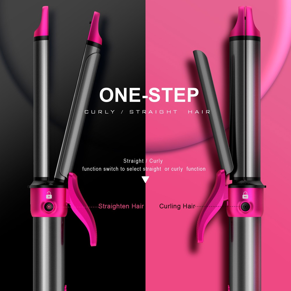 BIG BARREL CURLING IRON/ 2 IN 1 CURLER AND STRAIGHTNER