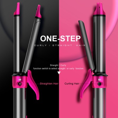 BIG BARREL CURLING IRON/ 2 IN 1 CURLER AND STRAIGHTNER