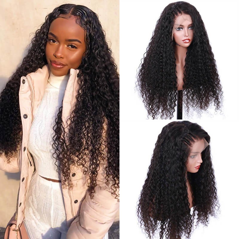 Brazilian Virgin Human Hair Curly Lace Front Wigs