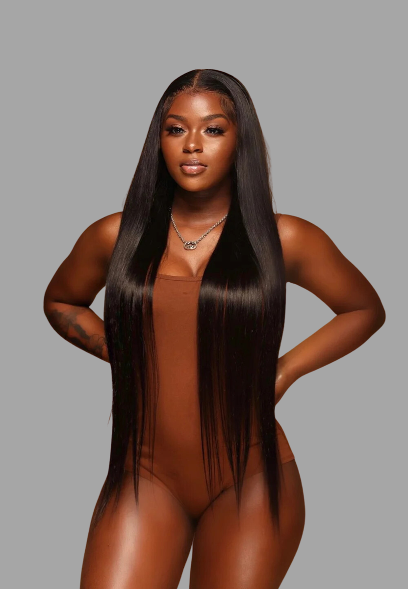 13X4 Silky Straight Brazilian Virgin Hair Lace Front Wigs