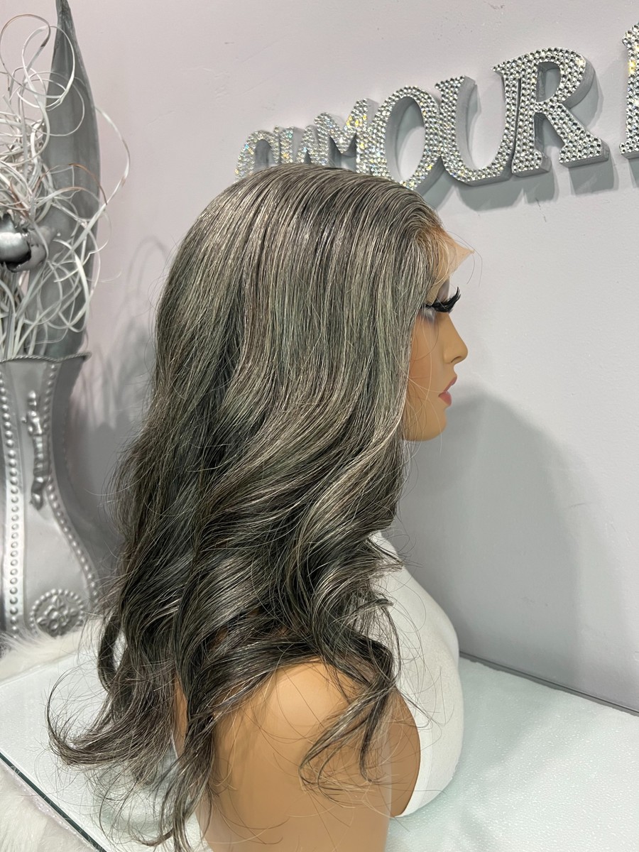SALT AND PEPPER  5X5 HD LACE CLOSURE WIG
