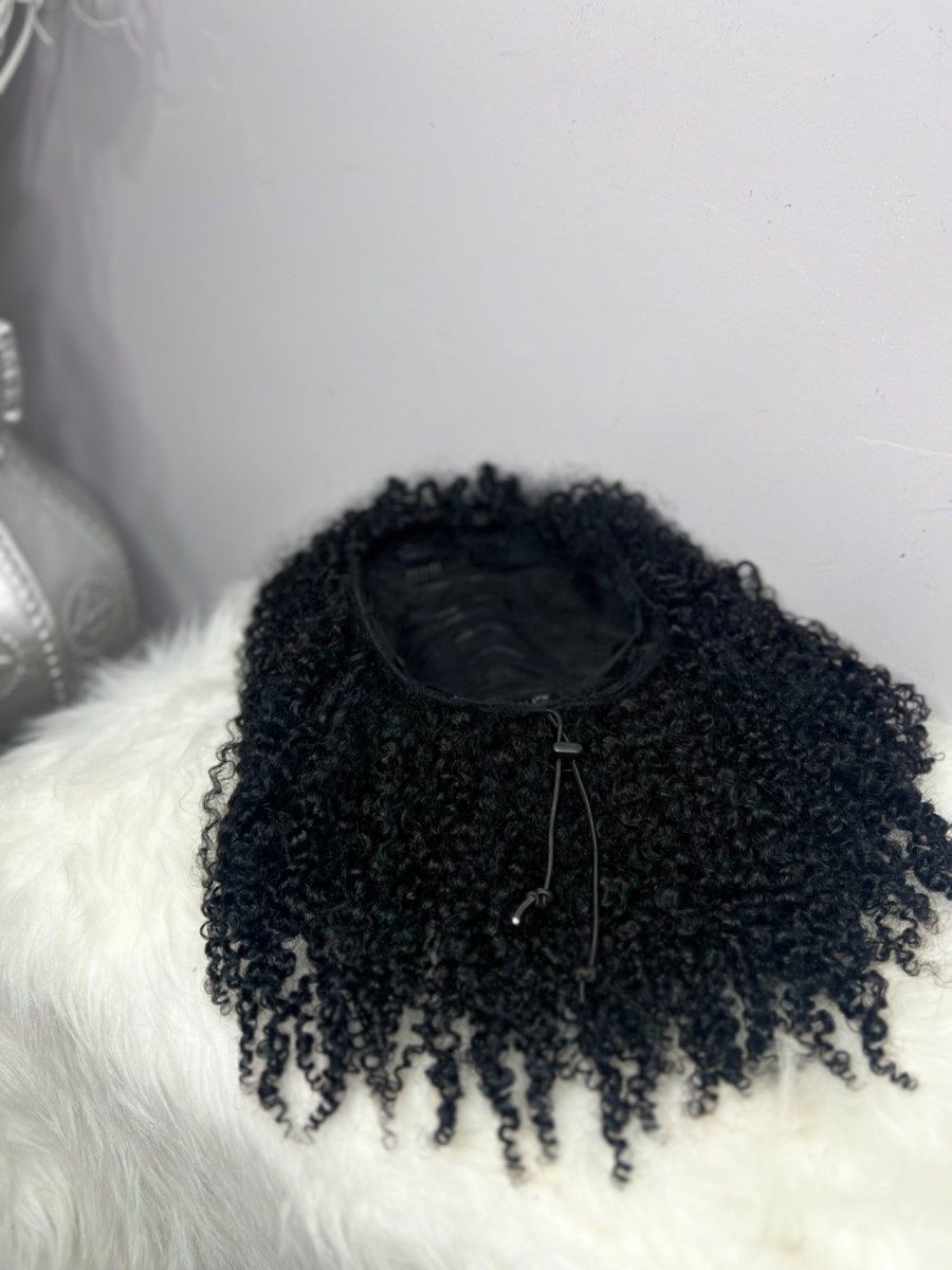 Drawstring half wig